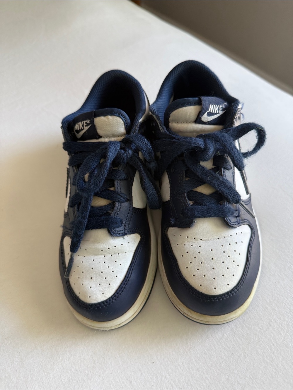 Nike Dunks Kids Navy & White Low Top Sneakers - Picture 3 of 6